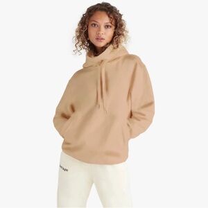 Favorite Daughter Heavyweight Cotton Hoodie Sweatshirt In Tan Size XS